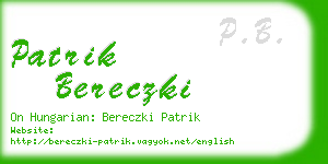 patrik bereczki business card